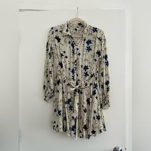 Long sleeve floral casual dress